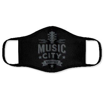 Discover Music City Nashville Guitar Tennessee Face Masks
