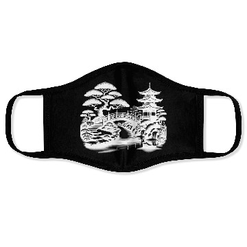 Discover Harmonious Path To The Japanese Temple Garden Face Masks