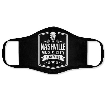 Discover Nashville Music City Guitar Tennessee Face Masks