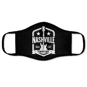 Discover Nashville Music City Guitar Tennessee Face Masks