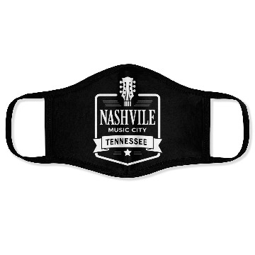 Discover Nashville Music City Guitar Tennessee Face Masks