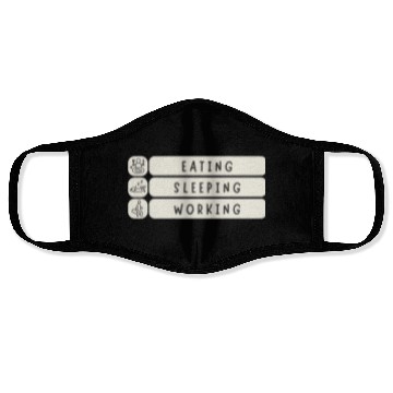 Discover Eat Sleep Work Repeat - Funny Daily Routine Meme Face Masks