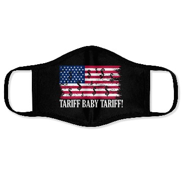 Discover Tariff Baby Tariff American Flag Trump Tariff Face Masks