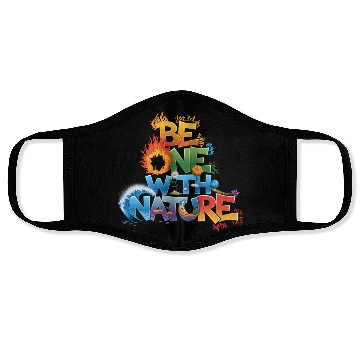 Discover Be One With Nature Typography Face Masks