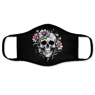 Discover Streetwear Skull Bloom Floral Skull Face Masks