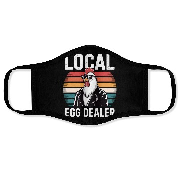 Discover Local Egg Dealer Easter Sunday Retro Chicken Farm Face Masks