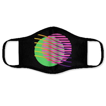 Discover Neon Wave Geometric Abstract Face Masks
