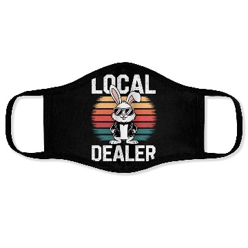 Discover Local Egg Dealer Easter Bunny Retro Egg Farmer Face Masks