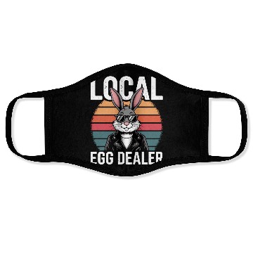 Discover Local Egg Dealer Easter Bunny Retro Easter Sunday Face Masks