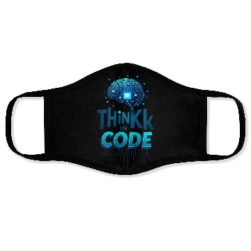 Discover Think in Code Brain Computing Themed Face Masks