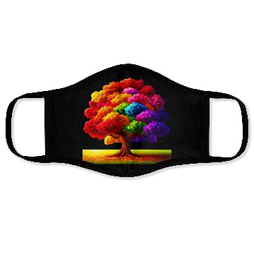 Discover Rainbow colours Spectrum Tree Face Masks