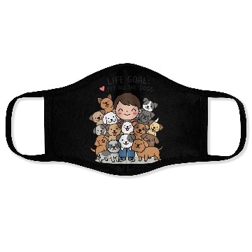 Discover dog lovers life goal Face Masks
