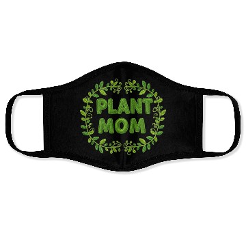 Discover Plant Mom Floral Wreath Design Face Masks