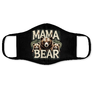 Discover Mama Bear & Cubs Rustic Face Masks for Moms