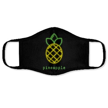 Discover Tropical Neon Pineapple Fruit Summer Design Face Masks
