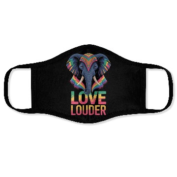 Discover Love Louder – Pride Elephant Empowerment Design Face Masks