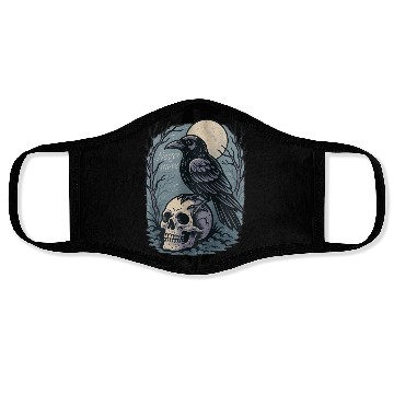 Discover Nevermore Raven Skull Gothic Poe Poetry Face Masks