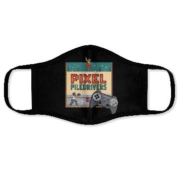 Discover Pixel Piledrivers Vintage Wrestling Game Face Masks