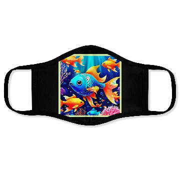 Discover Fantasy Fish Swim Design Face Masks
