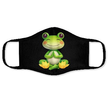Discover Zen Frog – Peaceful Meditation Frog Design Face Masks