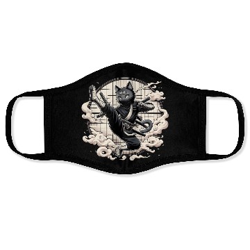 Discover ninja cat Face Masks