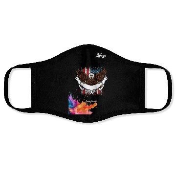 Discover Eagle Full American Flag Bald Eagle Feather Style Face Masks