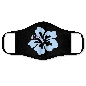 Discover Blue hibiscus flower Face Masks