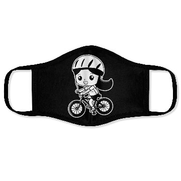 Discover Cycling Girl Comic Style Face Masks