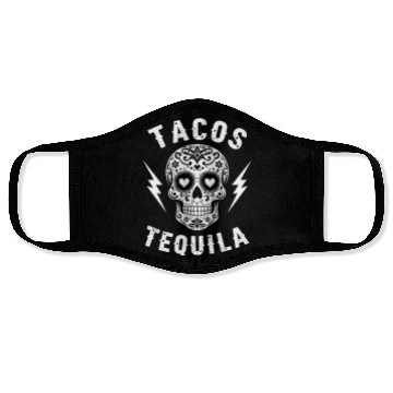 Discover Tacos Tequila & Skull Vibes Face Masks