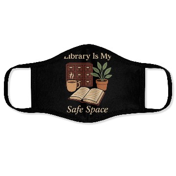 Discover Library Nerd Book Lover Introvert Quiet Life Face Masks
