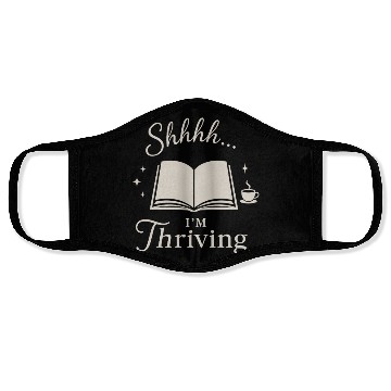 Discover Library Nerd Book Lover Introvert Quiet Life Face Masks
