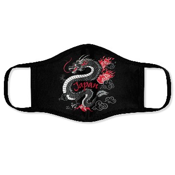 Discover Majestic Japanese Dragon Tattoo Style Art design Face Masks