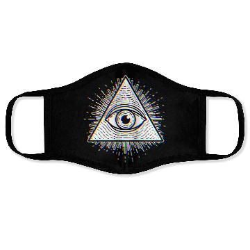 Discover Illuminati - Psychedelic Seeing Eye - Evil Eye Face Masks
