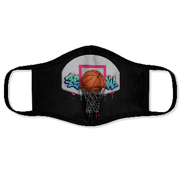 Discover Graffiti Basketball Hoop Neon Drip T‑Face Masks