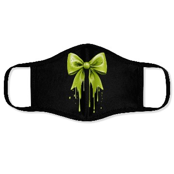 Discover Coquette Bow Green Slime Dripping Face Masks
