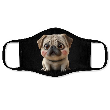 Discover 3D Rendered Chubby Pug Sitting Face Masks
