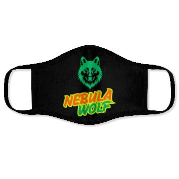 Discover Nebula Wolf – Vibrant Rasta Gradient Wolf Graphic Face Masks