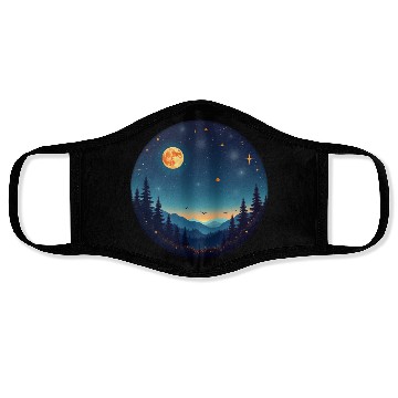 Discover Starry Night Mountain Face Masks