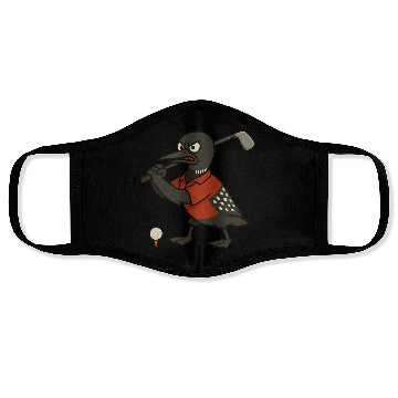 Discover Angry Golf Loon Face Masks