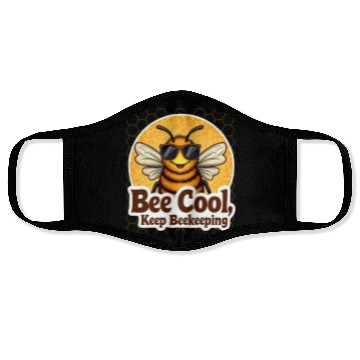 Discover Cool Beekeeper Bee with Sunglasses Face Masks