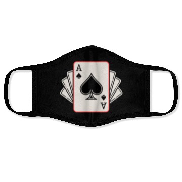 Discover Ace of Spades Playing Cards Hand Face Masks