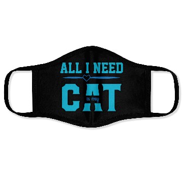 Discover Cat Lover  Blue Design Face Masks