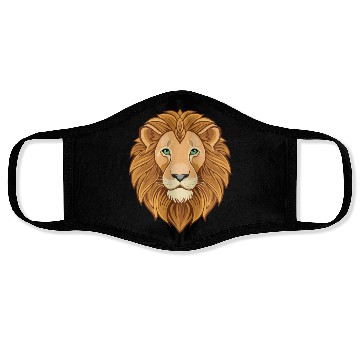 Discover lion head logo Face Masks