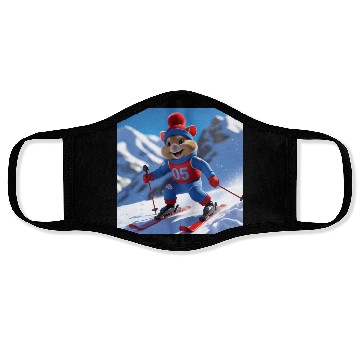 Discover Hamster climbing the mountains Face Masks