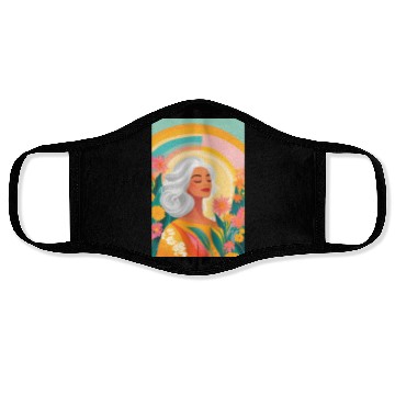 Discover Pastel Abstract Illustration Design of a Woman Face Masks