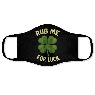 Discover Rub Me for Luck Four-Leaf Clover Face Masks