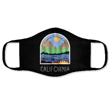 Discover Retro Yosemite National Park California Face Masks
