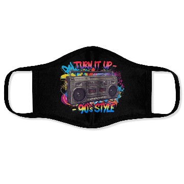Discover Turn It Up 90s Style Boombox Face Masks