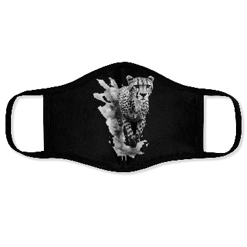Discover Cheetah: Black and White Art Design Face Masks