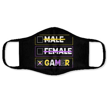 Discover Gender Pronouns Male Female Gamer Face Masks